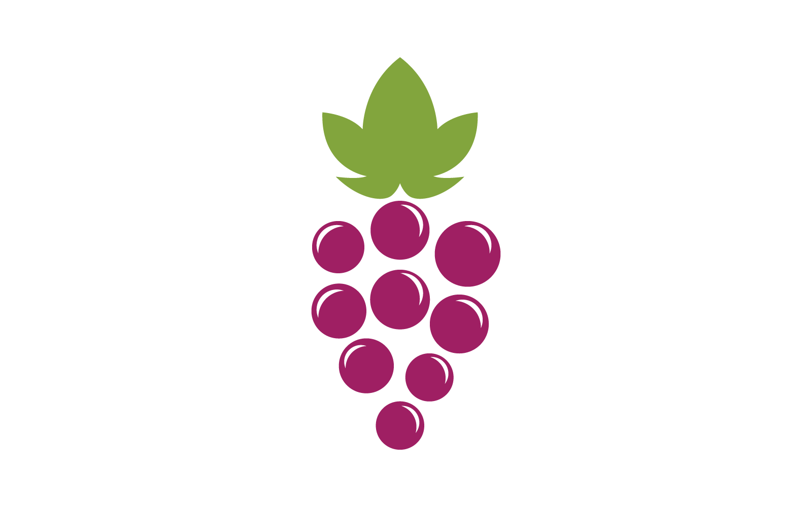Grape with leaf logo vector icon template