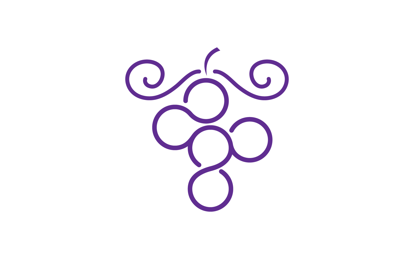 Grape with leaf logo vector illustration template