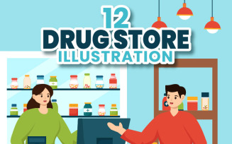 12 Drug Store Illustration