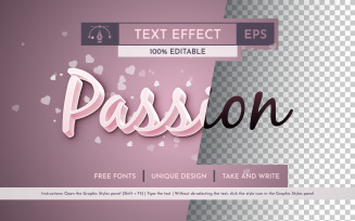 Passion Editable Text Effect, Graphic Style