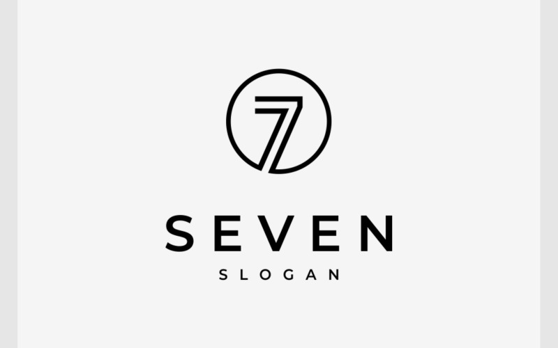 Seven Number 7 Simple Logo Logo Template