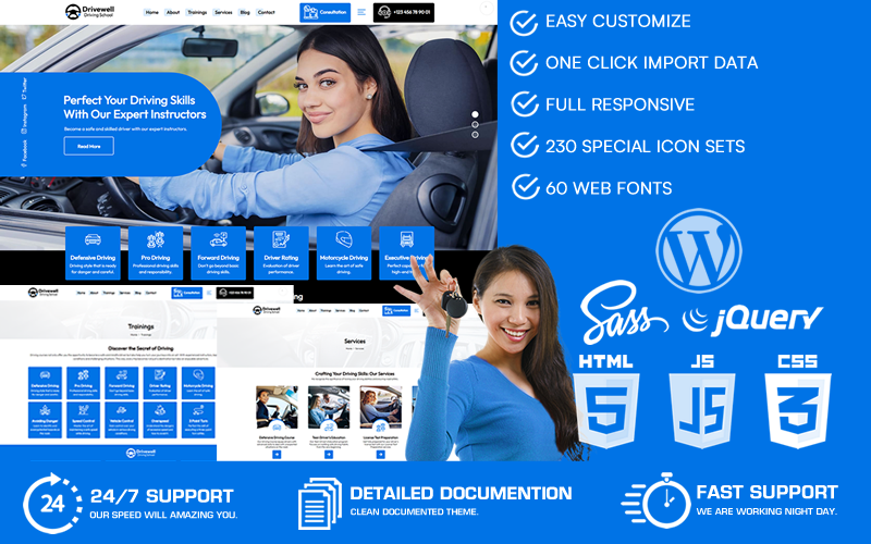 Drivewell - Driving School & Trainings WordPress Theme