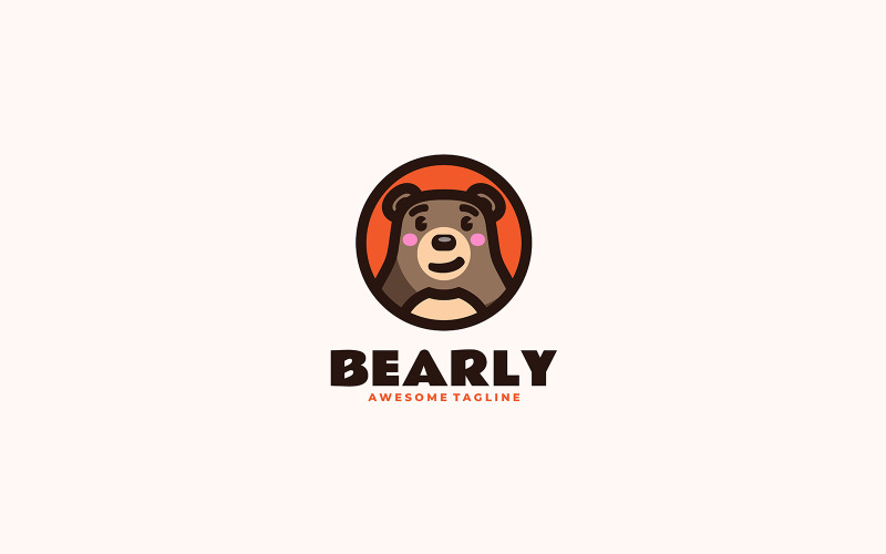 Bearly Mascot Cartoon Logo Logo Template