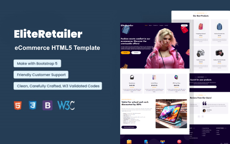 EliteRetailer - eCommerce HTML5 Template Website Template
