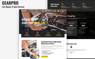 Gearpro - Car Repair & Auto Service HTML5 Landing Page Template