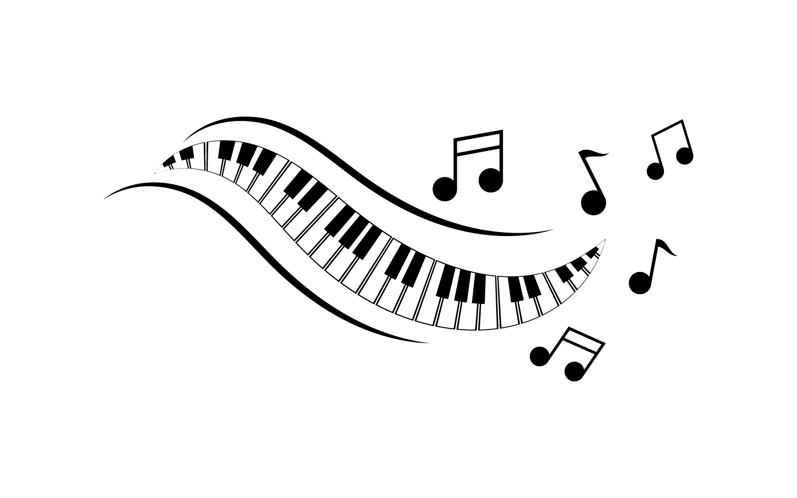Logo-Vorlage für Klaviervektorillustration