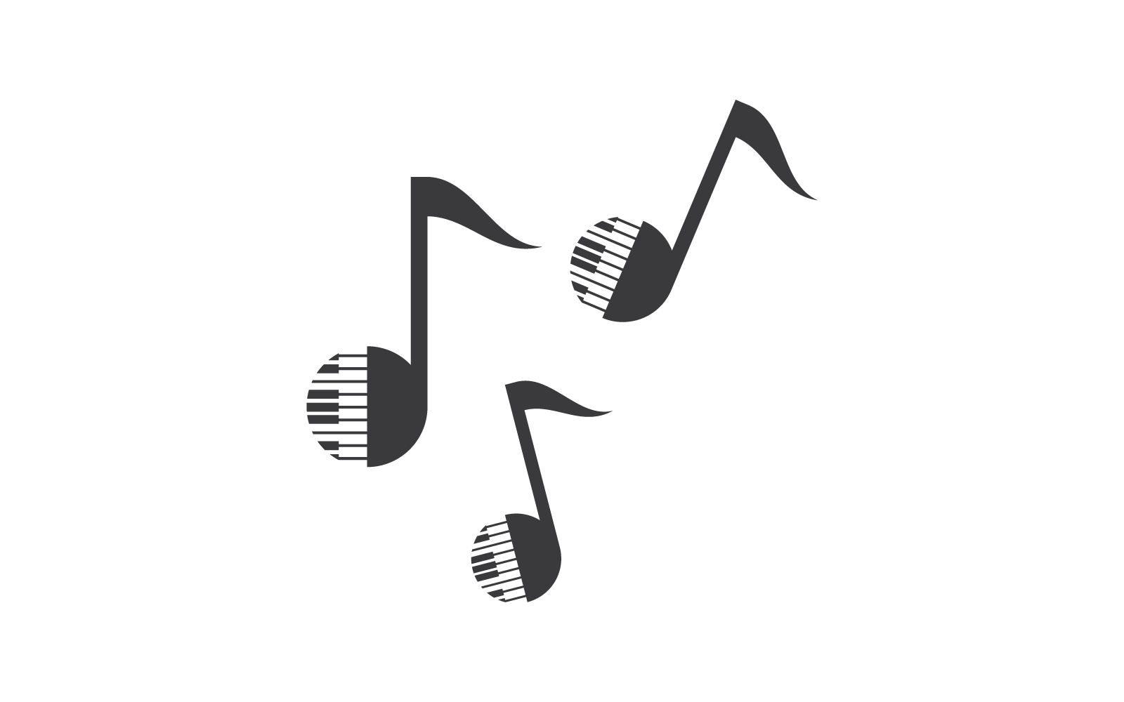 Modello di illustrazione vettoriale dell'icona del logo del pianoforte