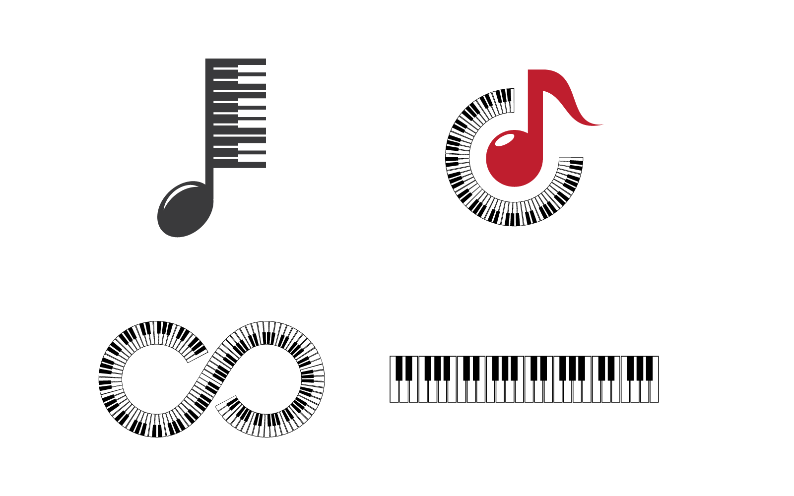 Piano vector illustratie sjabloon embleemontwerp
