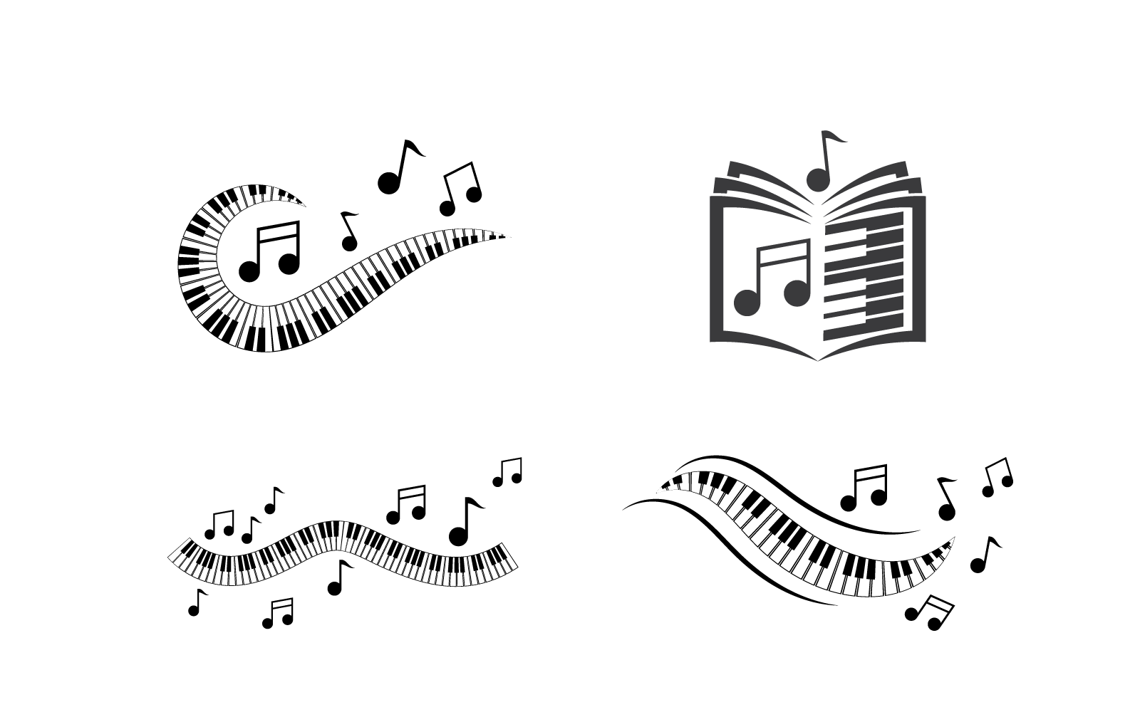 Piano vector illustration flat design Logo Template