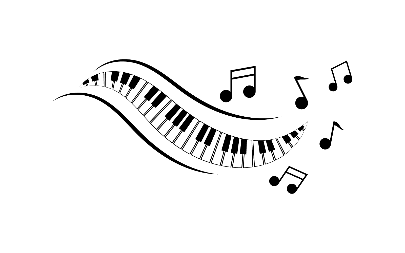 Piano vector ilustration logo template