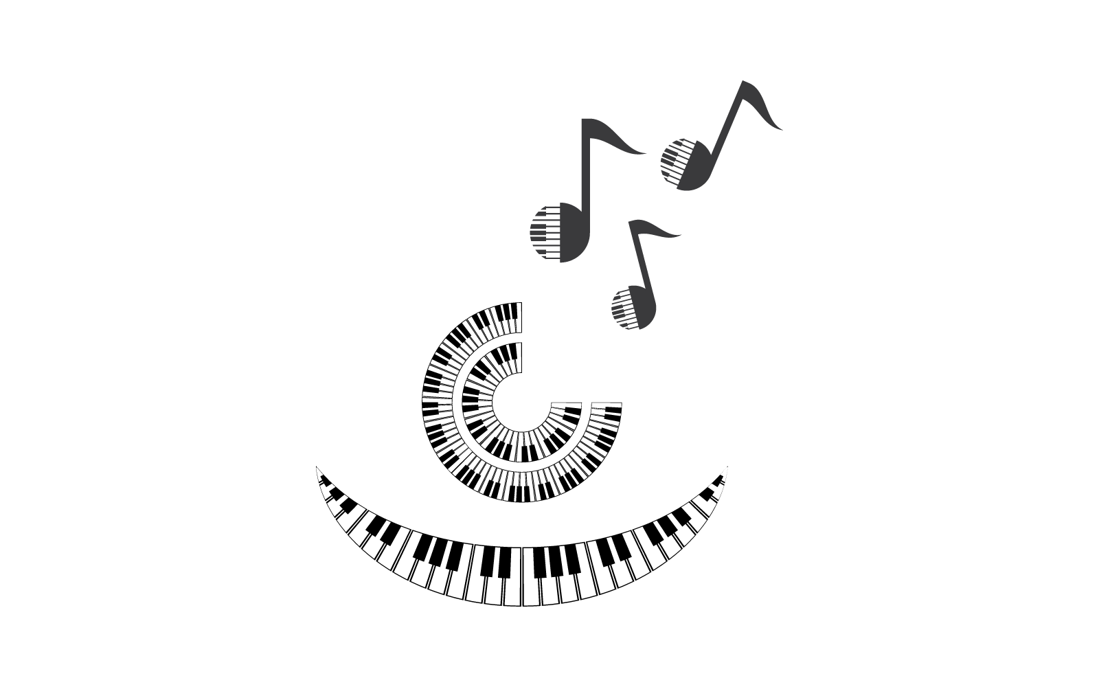 Piano vector logo illustration flat design template
