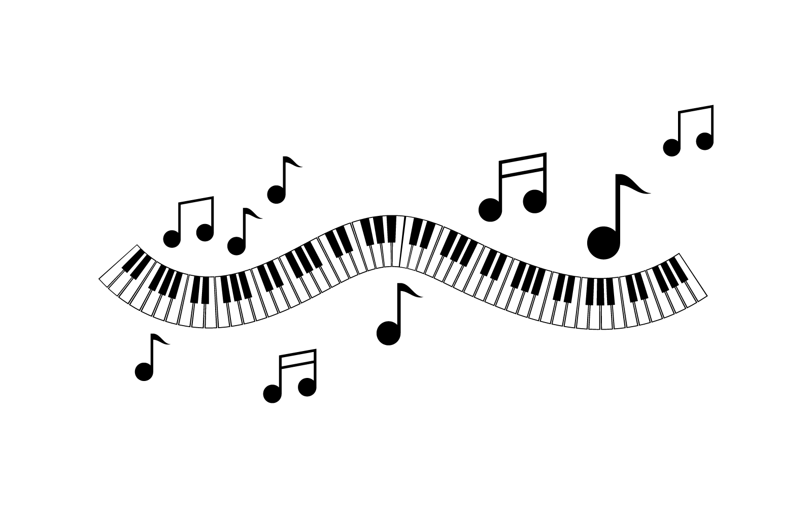 Piano vector logo illustration template