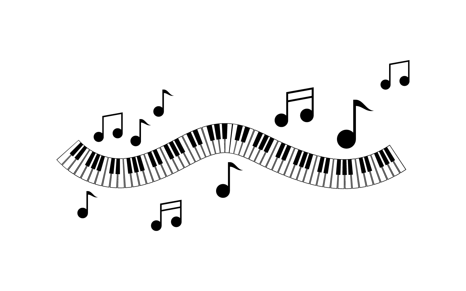 Plantilla de ilustración del logotipo de vector de piano