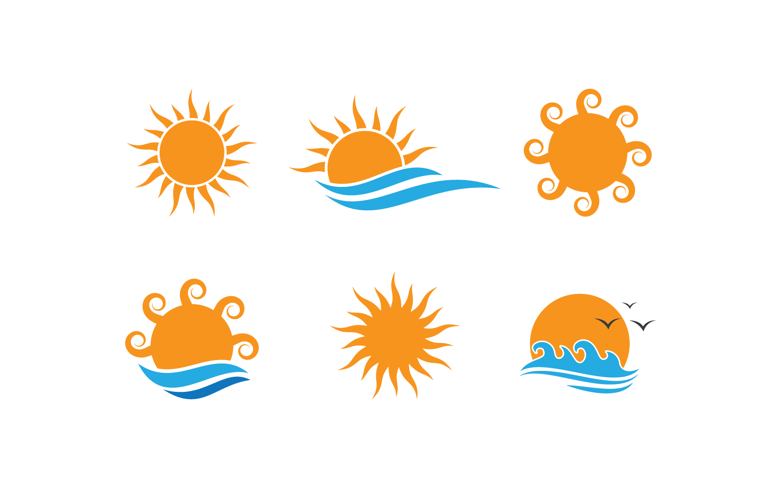 sun illustration logo icon vector icon template Logo Template