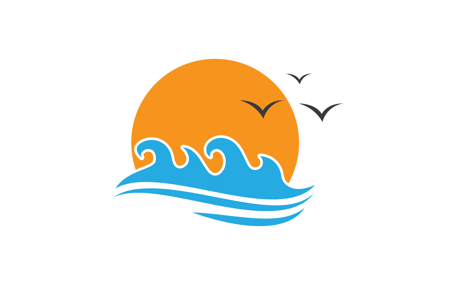 sun illustration logo vector design template