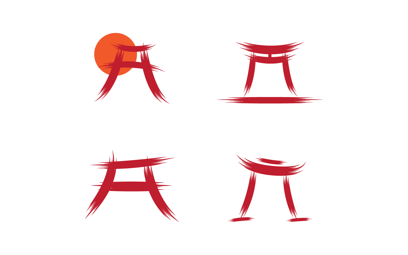 Torii gate illustration logo vector template