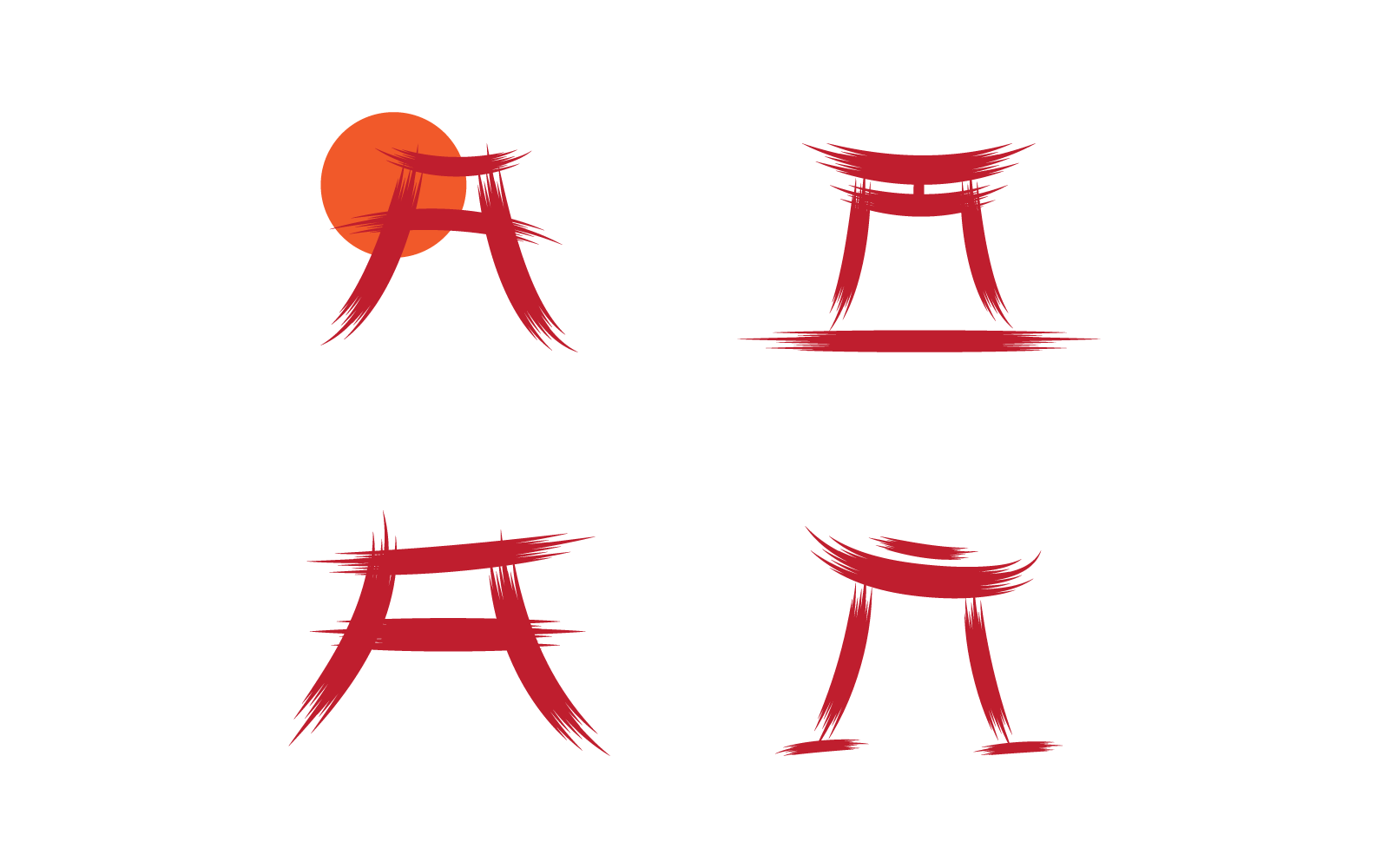 Torii-Tor-Illustrationslogo-Vektorvorlage