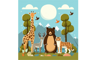 Vector Flat World Wildlife Day Background Illustration