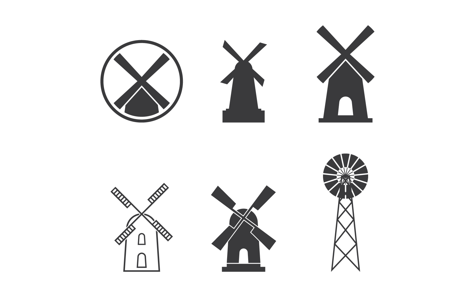 Windmill logo vector illustration template