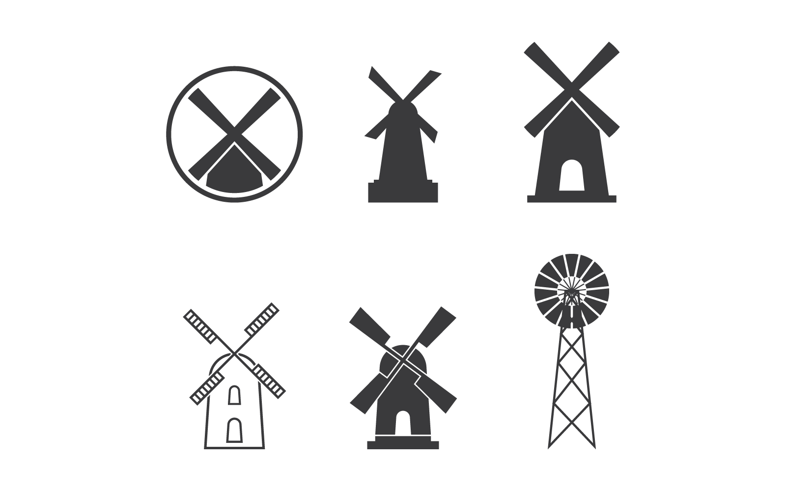 Windmolen logo vector illustratie sjabloon