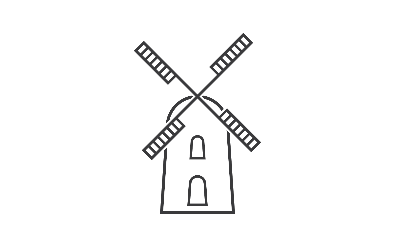 Windmolen logo vector platte ontwerpsjabloon