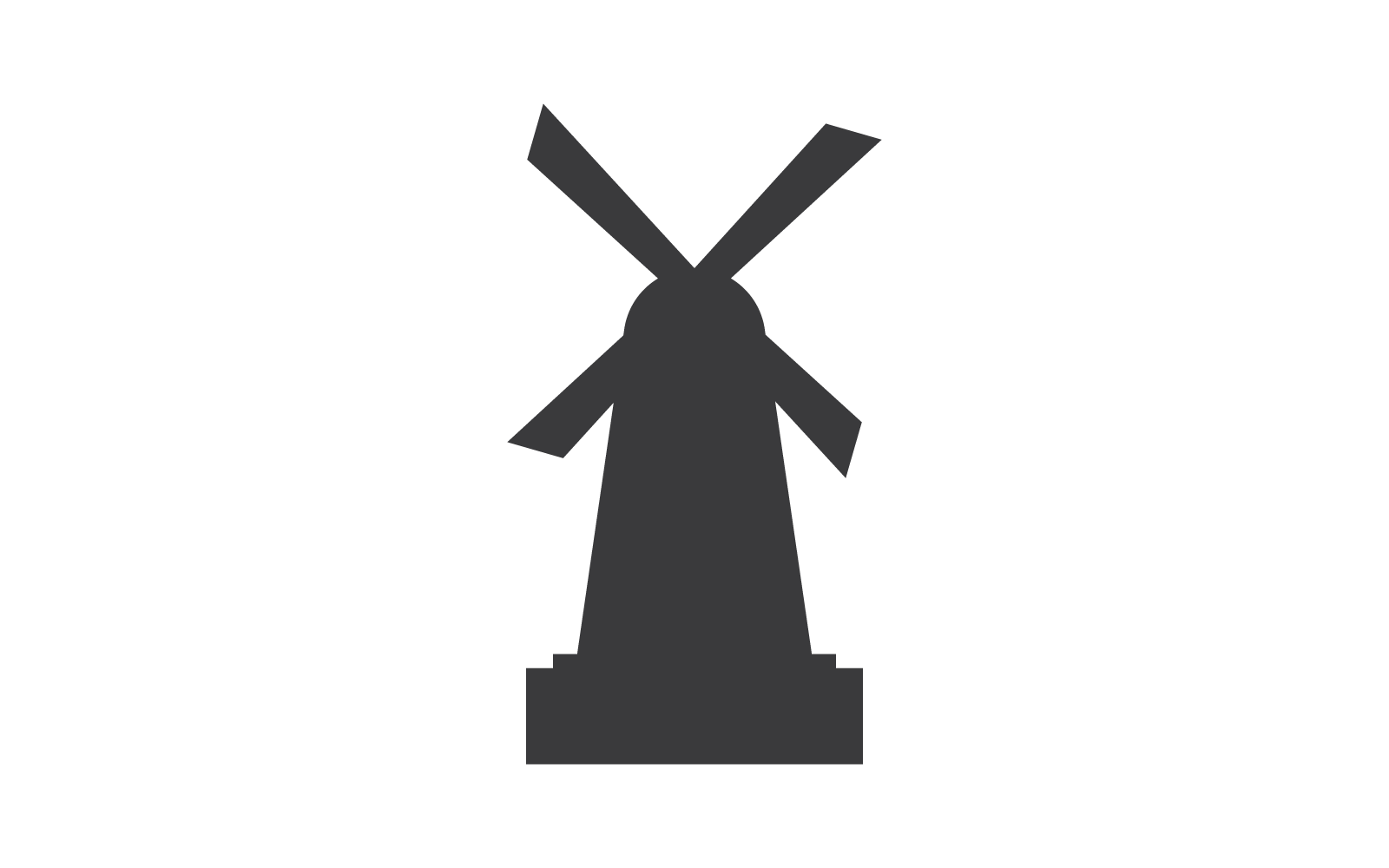 Windmühlen-Logo-Symbol, Vektorgrafik, flaches Design, Illustrationsvorlage