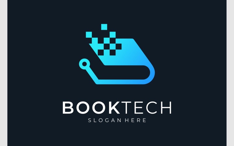 Book Digital Technology Logo Logo Template