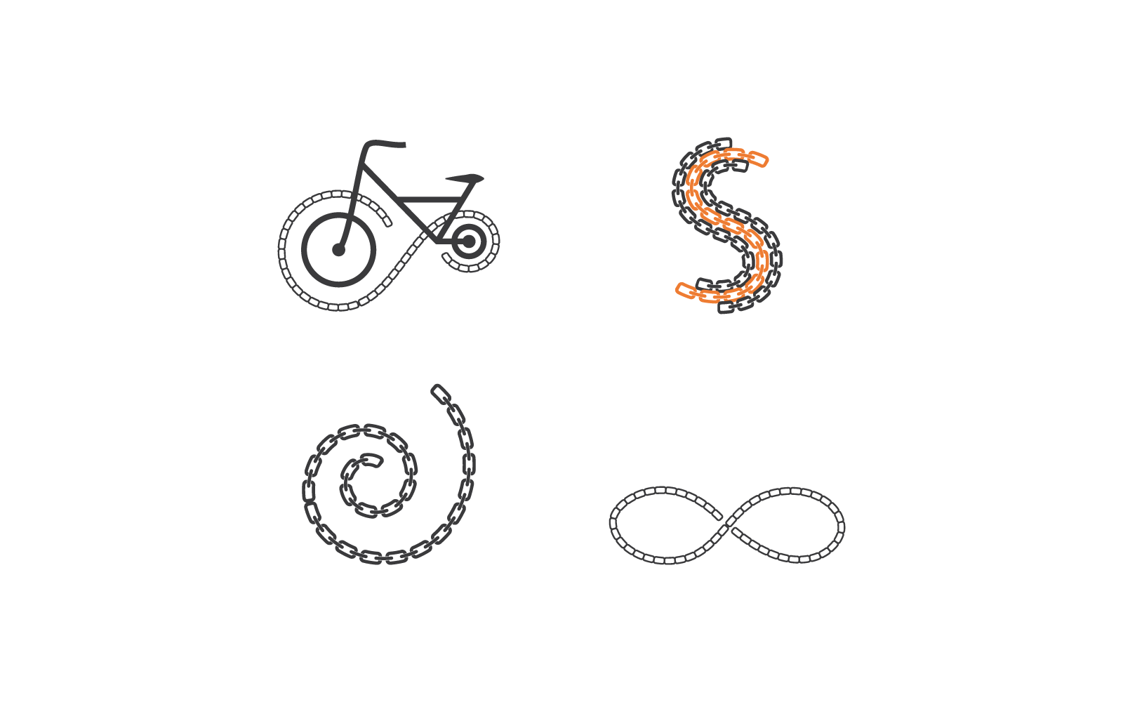 Chain illustration logo design template