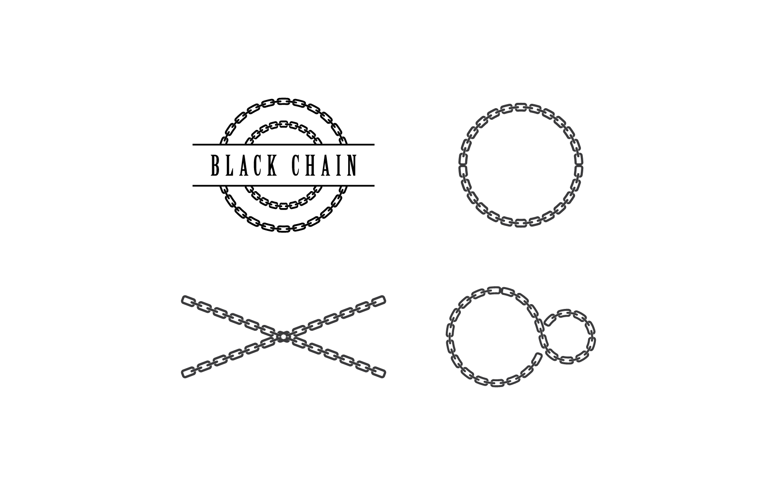 Chain illustration logo flat design template