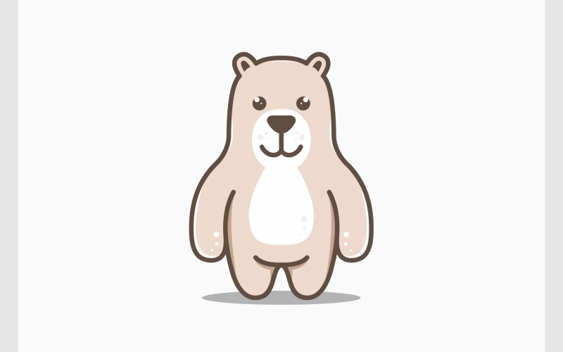 Cute Bear Cartoon Mascot Logo Logo Template
