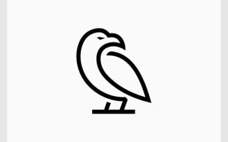 Eagle Hawk Bird Line Art Simple Logo