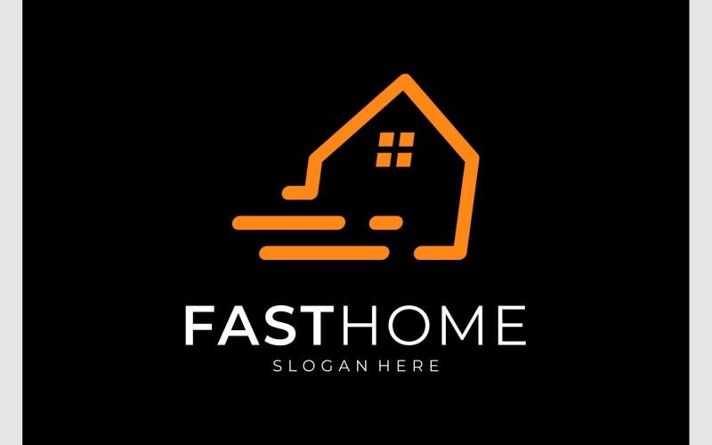 Home House Fast Movement Logo Logo Template
