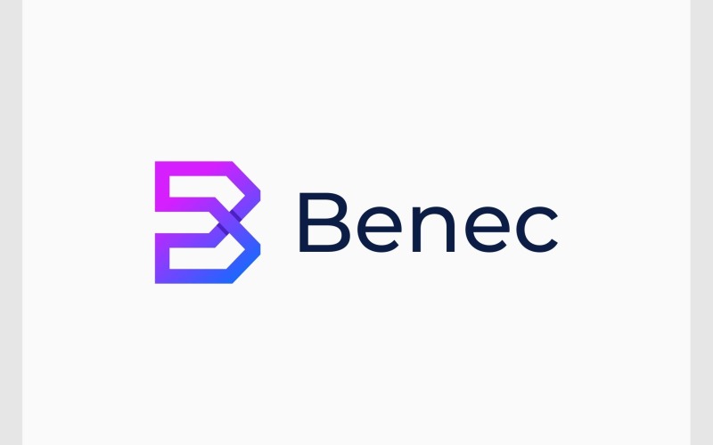 Letter B Initial Modern Geometric Logo Logo Template