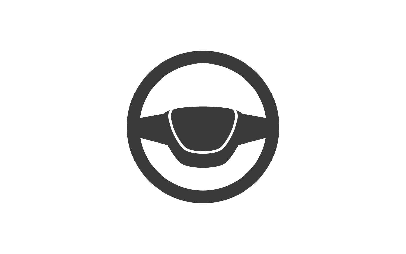 Modello di design piatto vettoriale con logo del volante