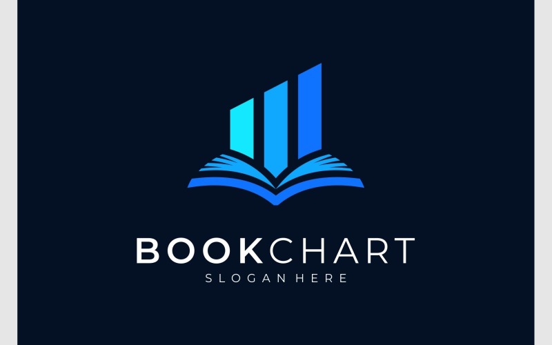 Open Book Chart Business Logo Logo Template