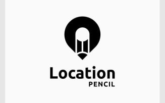 Pencil Draw Art Pin Map Location Logo
