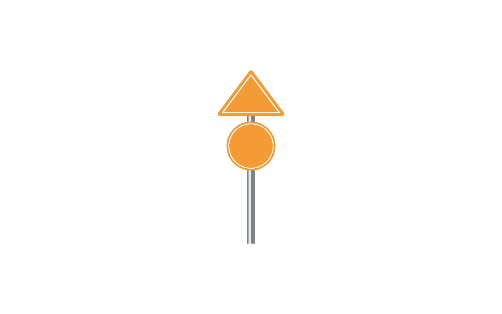 Road sign icon vector flat design