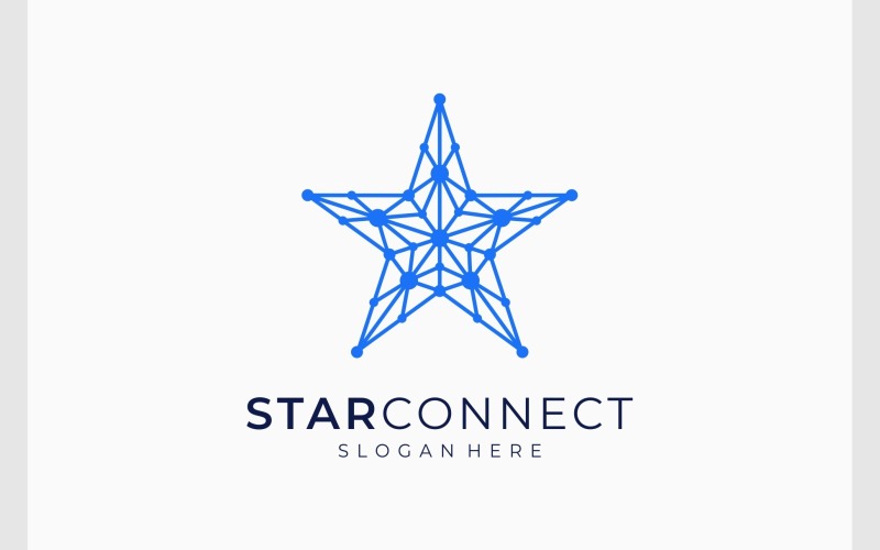 Star Network Connection Logo Logo Template