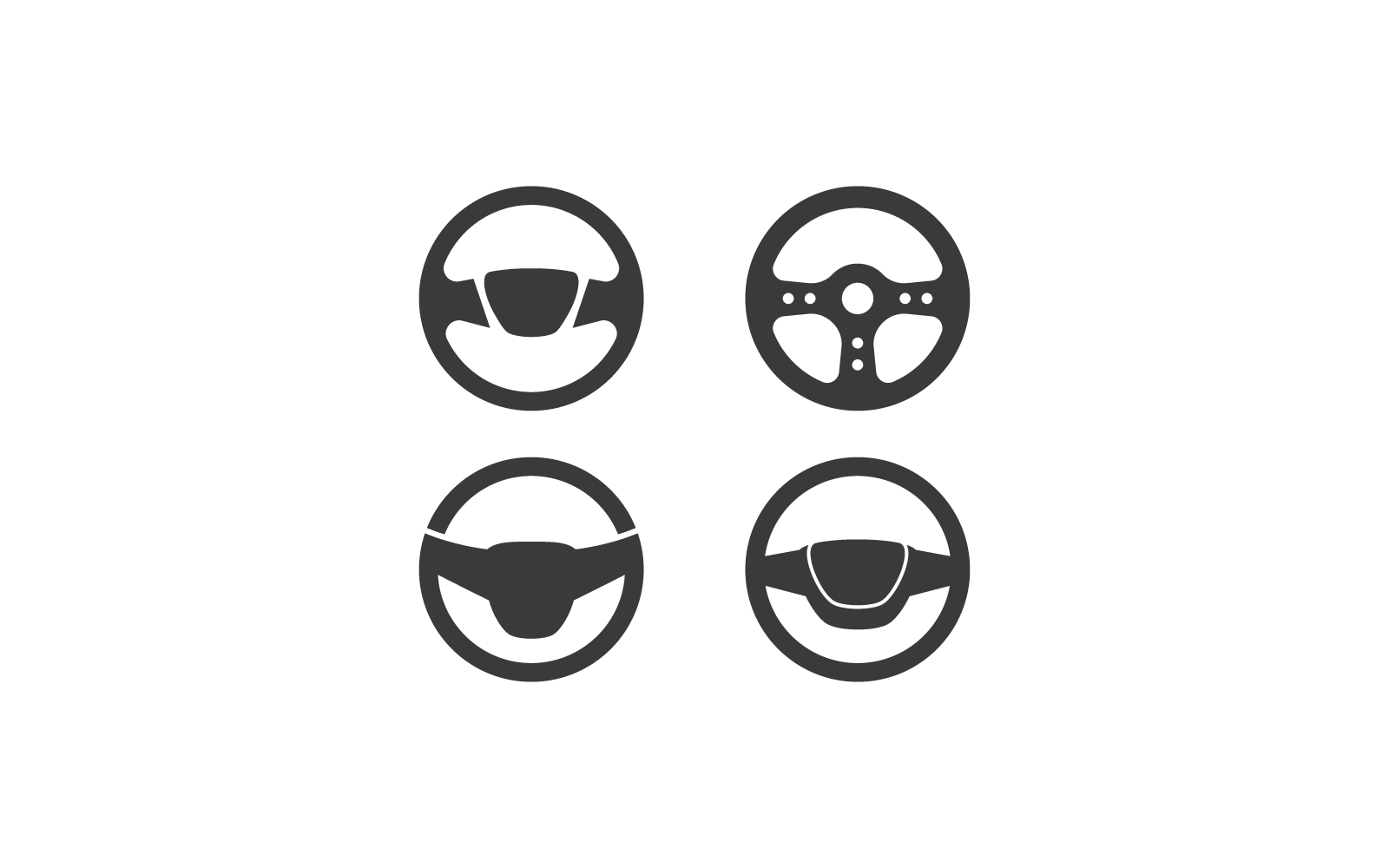 Steering wheel logo icon vector design template