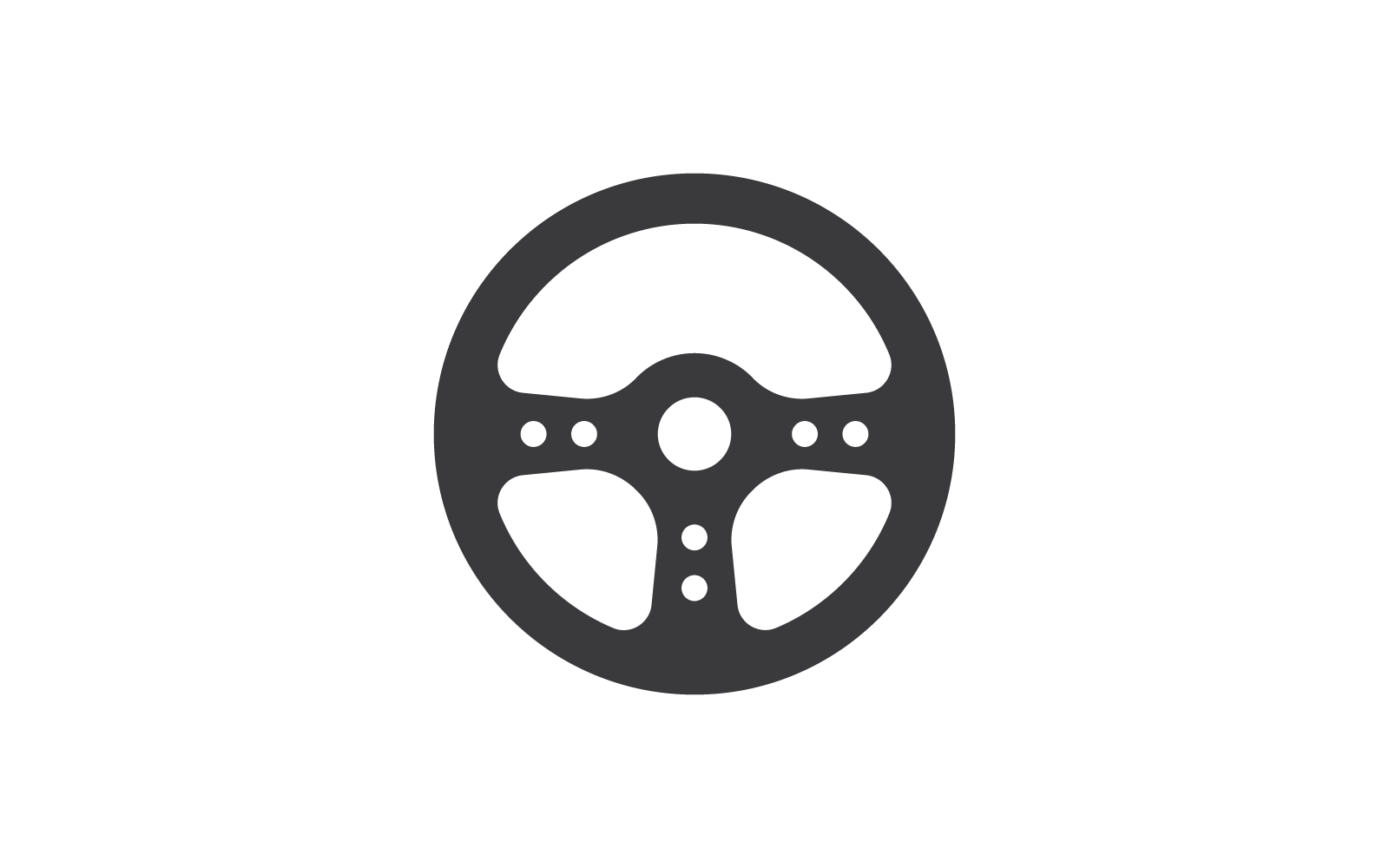 Steering wheel logo icon vector flat design template