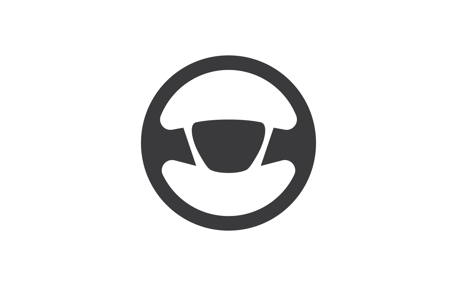 Steering wheel logo vector icon flat design
