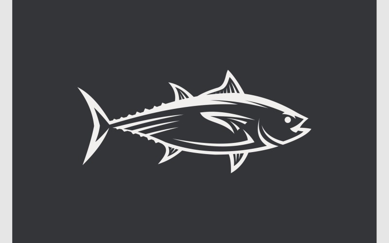 Tuna Fish Flat Silhouette Logo Logo Template