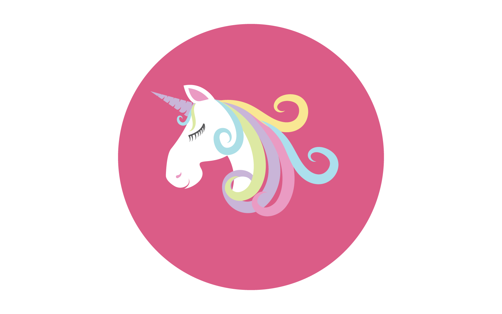 Unicorn character illustration vector flat design