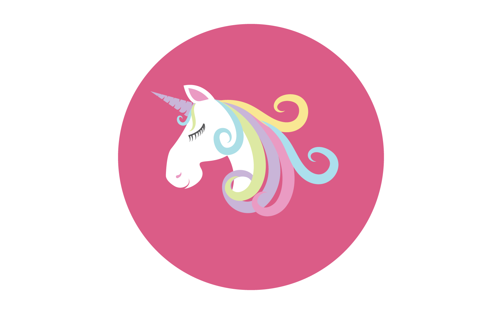 Unicorn character illustration vector flat design Logo Template