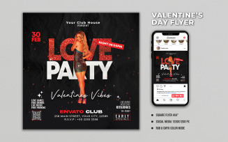 Black Valentines Vibes Party Flyer