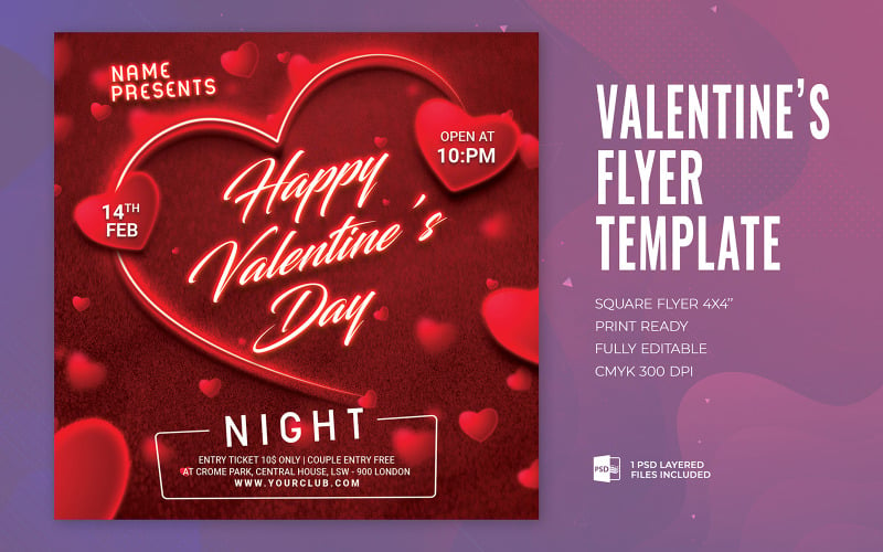 Creative Valentines Day Flyer Template Corporate Identity