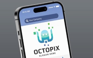 Digital Octopus Pixel Logo Template