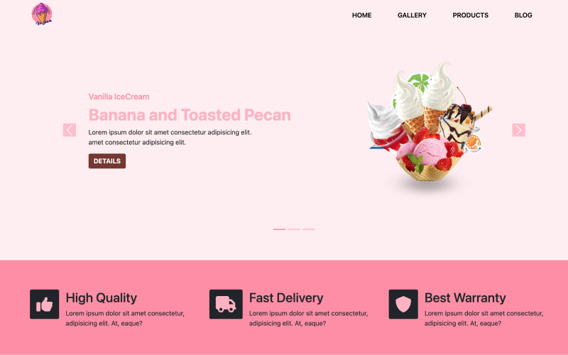 Ice cream business landing page Landing Page Template