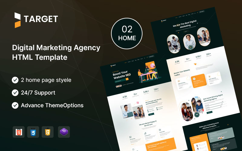 Target | SEO & Marketing HTML5 Template Website Template
