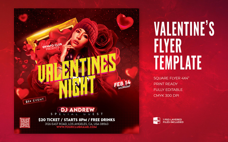 Valentines Flyer Template Corporate Identity